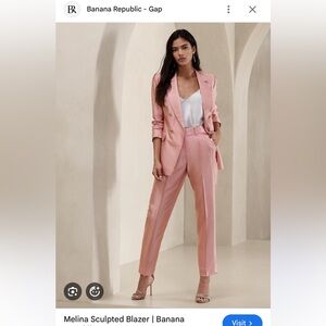 BANANA REPUBLIC MELINA PINK SCULPTED BLAZER and PANTS Size 2 NWT